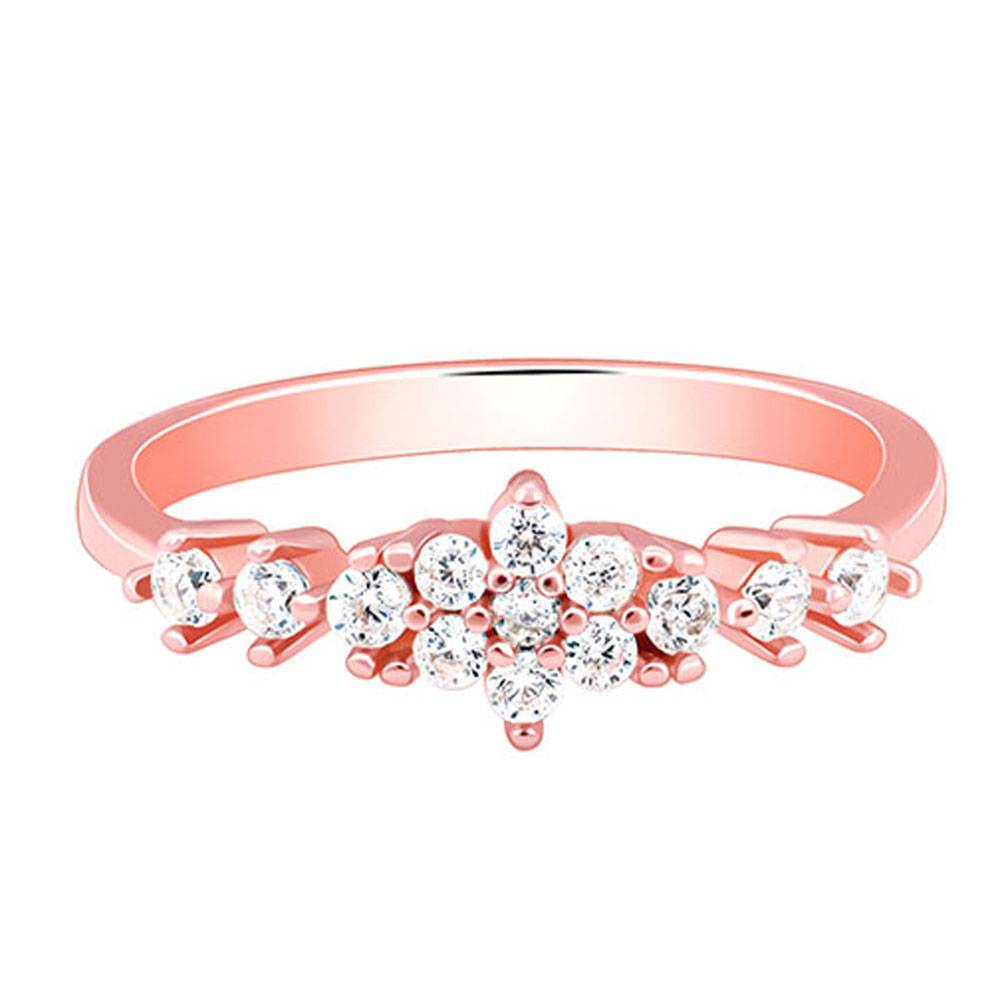 Giva 925 Silver Rose Gold Oleander Floral Ring,Fixed Size,Indian - 12 : R02167