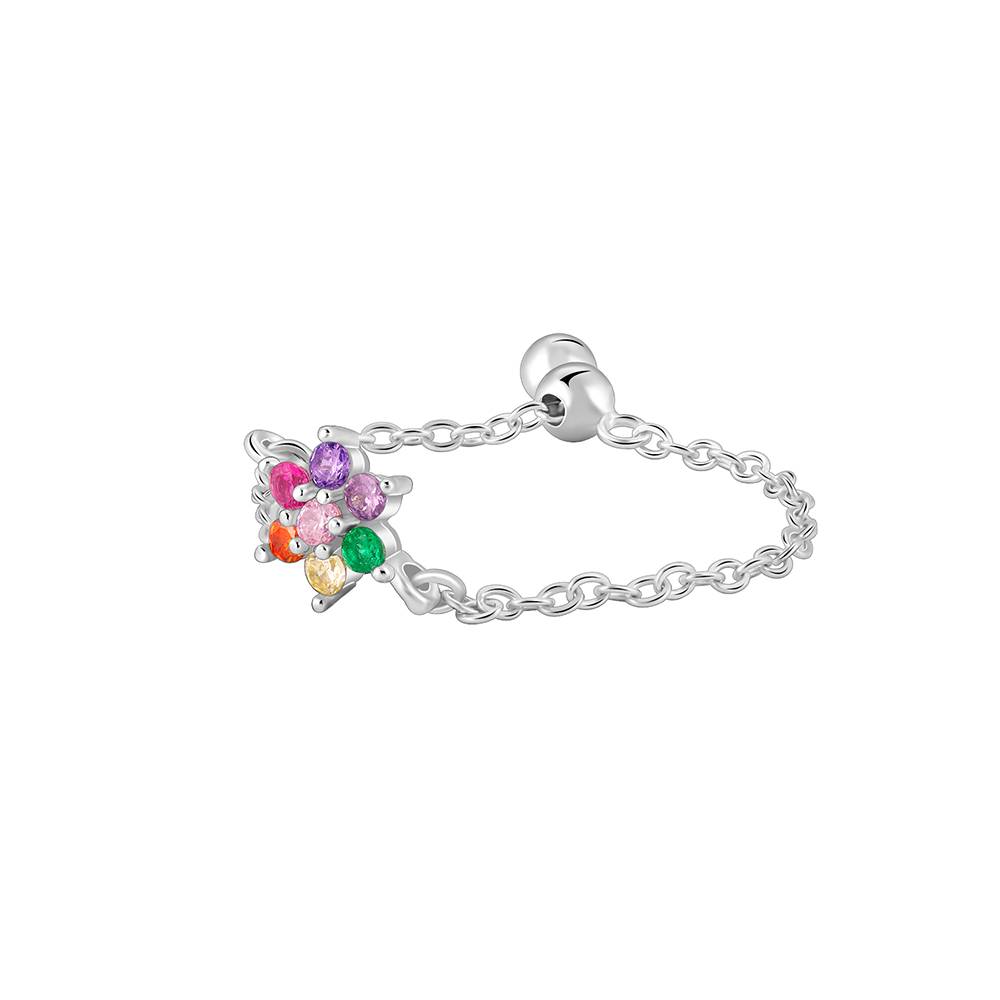 Giva 925 Silver All My Colours Chain Ring, Adjustable | Gifts For Women And Girls | With Certificate Of Authenticity  : R02169