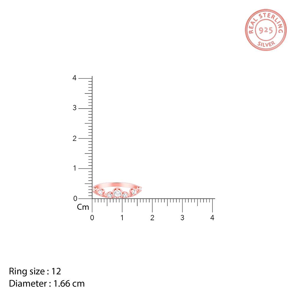 Giva 925 Silver Rose Gold Gleam Ring,Fixed Size,Indian - 12 : R02173