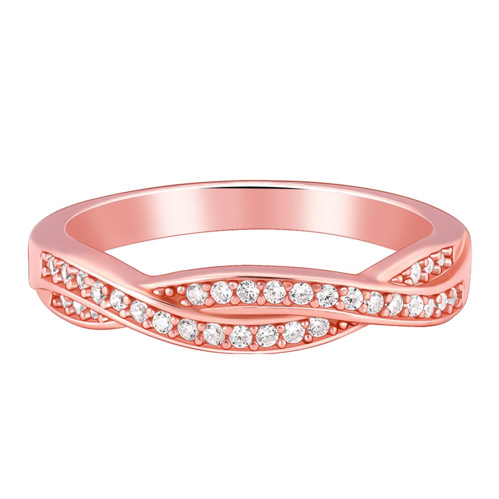 Giva 925 Silver Rose Gold Sparkling Spiral Ring,Fixed Size, Indian- 12 | Gifts For Women And Girls | With Certificate : R02174