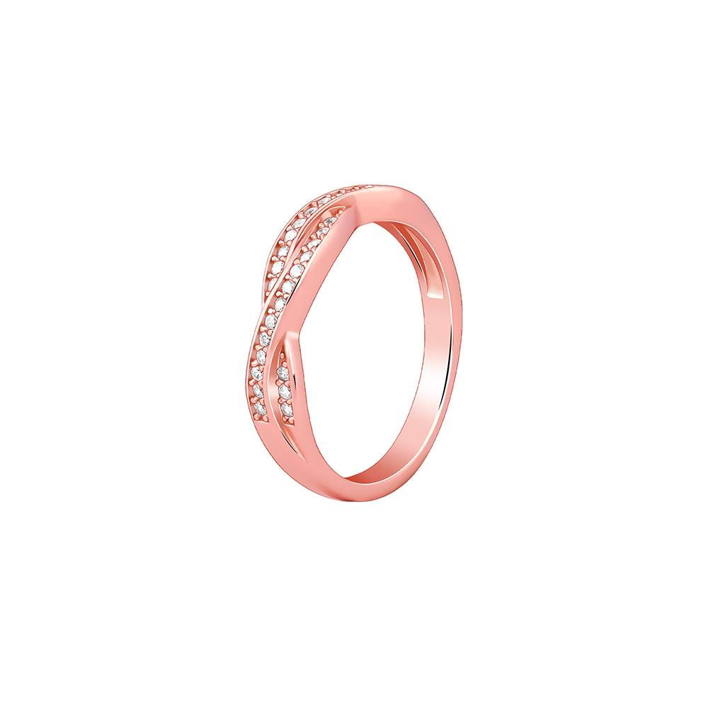 Giva 925 Silver Rose Gold Sparkling Spiral Ring,Fixed Size, Indian- 12 | Gifts For Women And Girls | With Certificate : R02174