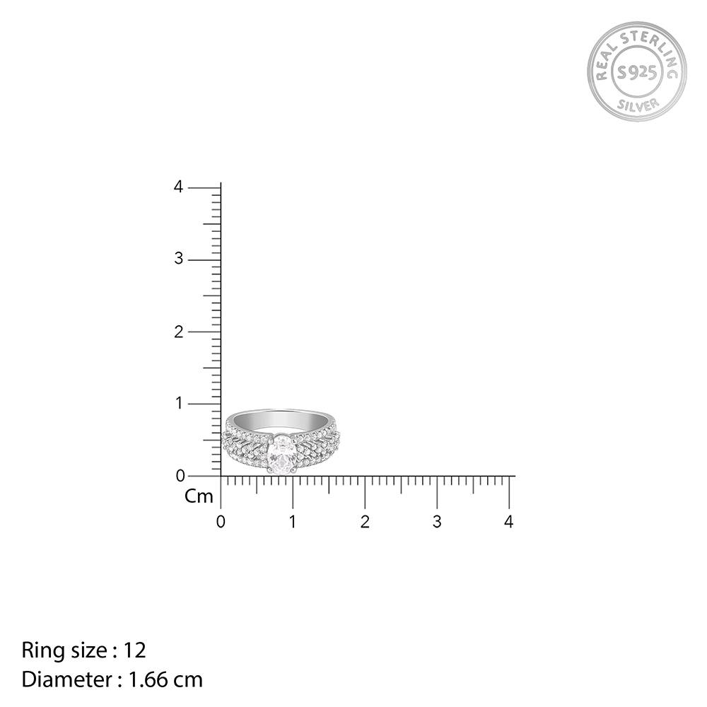 Giva 925 Silver Queen Of Hearts Ring,Fixed Size, Indian- 12 | Gifts For Women And Girls | With Certificate Of Authent : R02177