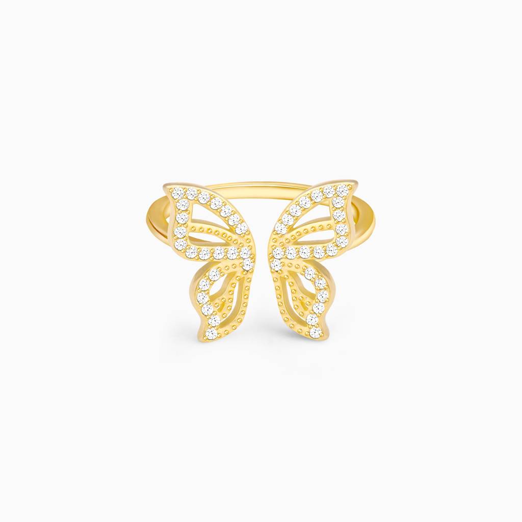 Golden Butterfly Starrer Ring : R0217
