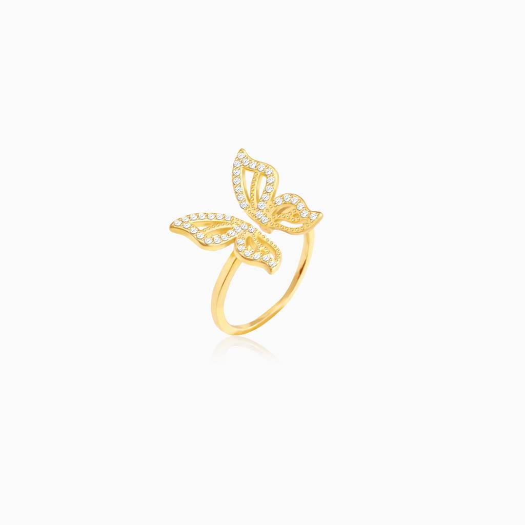 Golden Butterfly Starrer Ring : R0217