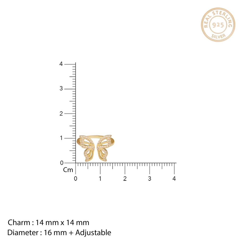 Golden Butterfly Starrer Ring : R0217
