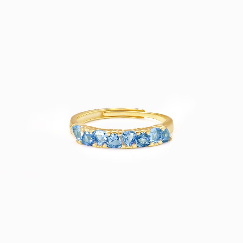 Golden Blue Poppy Ring : R0218