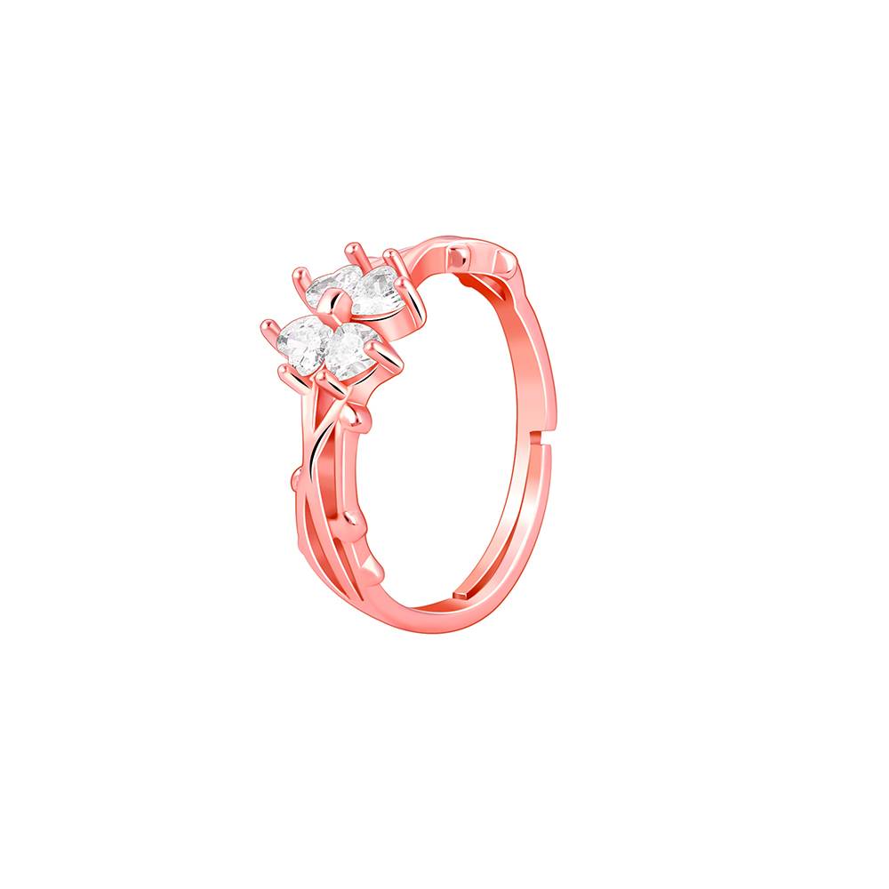 Giva 925 Silver Rose Gold When We Met Ring, Adjustable | Gifts For Women And Girls | With Certificate Of Authenticity : R02193