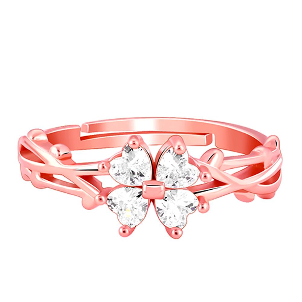 Giva 925 Silver Rose Gold When We Met Ring, Adjustable | Gifts For Women And Girls | With Certificate Of Authenticity : R02193