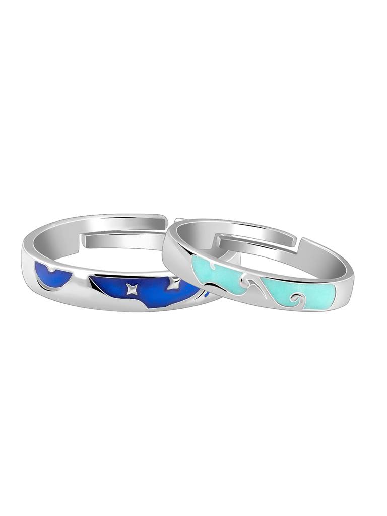 Giva 925 Silver Ecstasy Couple Bands, Adjustable : R02195