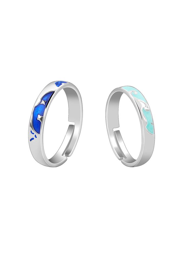 Giva 925 Silver Ecstasy Couple Bands, Adjustable : R02195