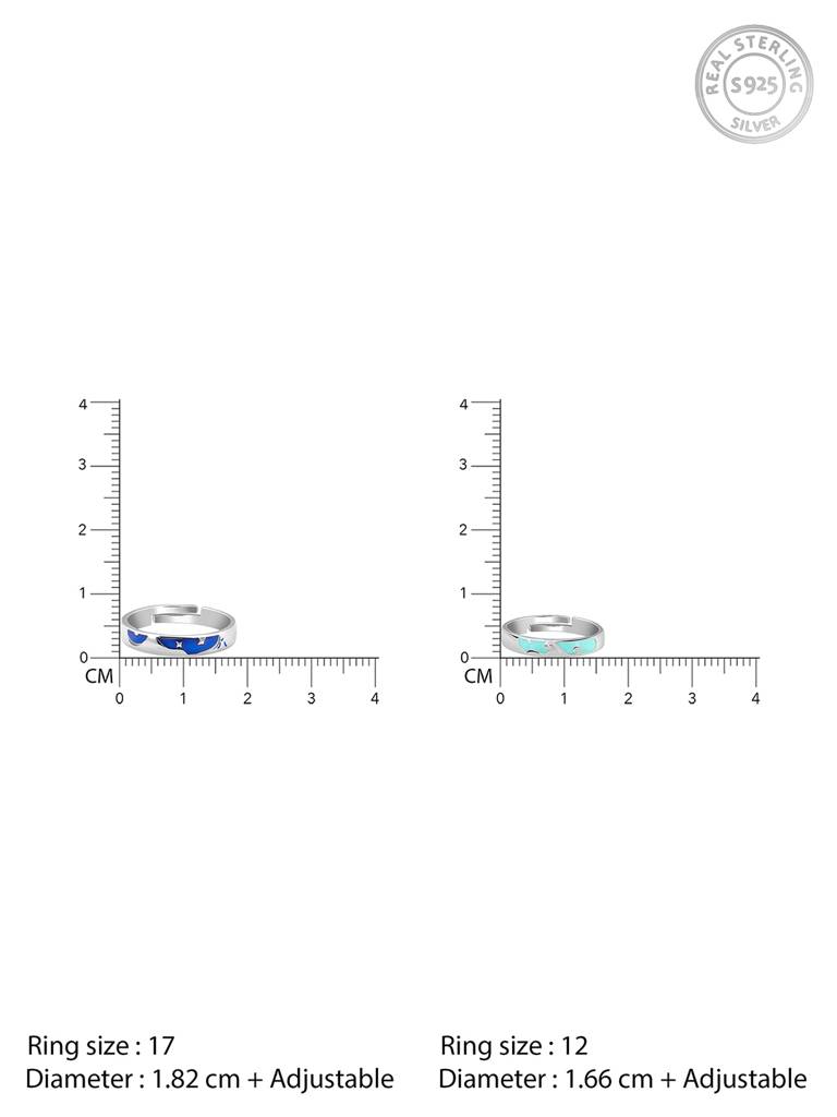 Giva 925 Silver Ecstasy Couple Bands, Adjustable : R02195