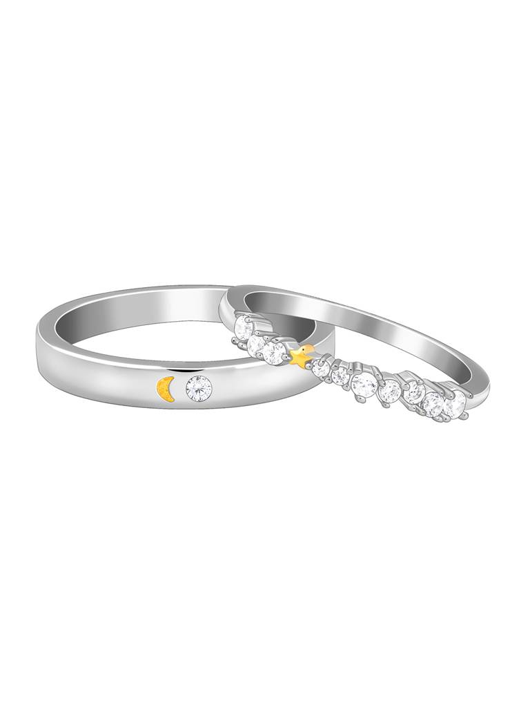 Giva 925 Silver Longing Couple Bands, Adjustable : R02203