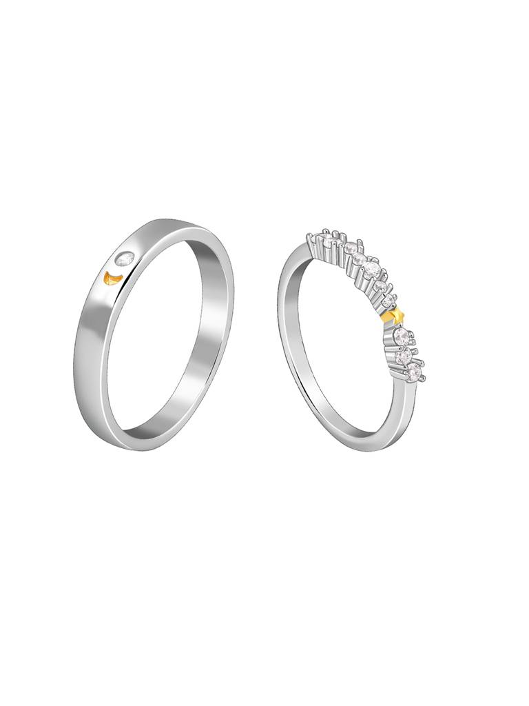 Giva 925 Silver Longing Couple Bands, Adjustable : R02203