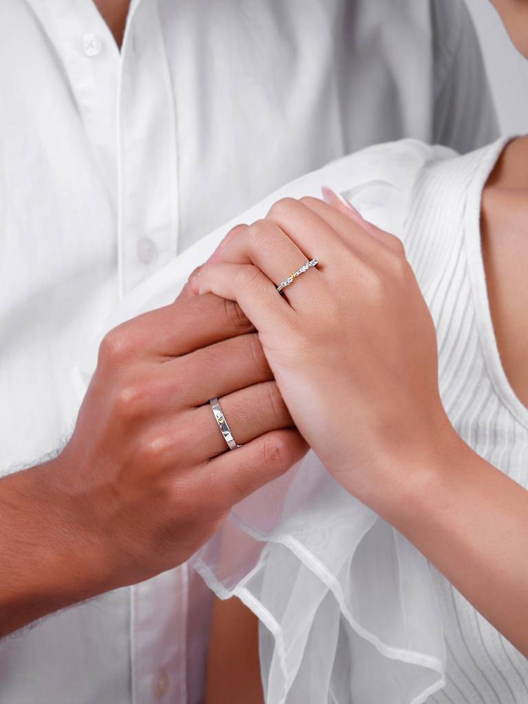 Giva 925 Silver Longing Couple Bands, Adjustable : R02203
