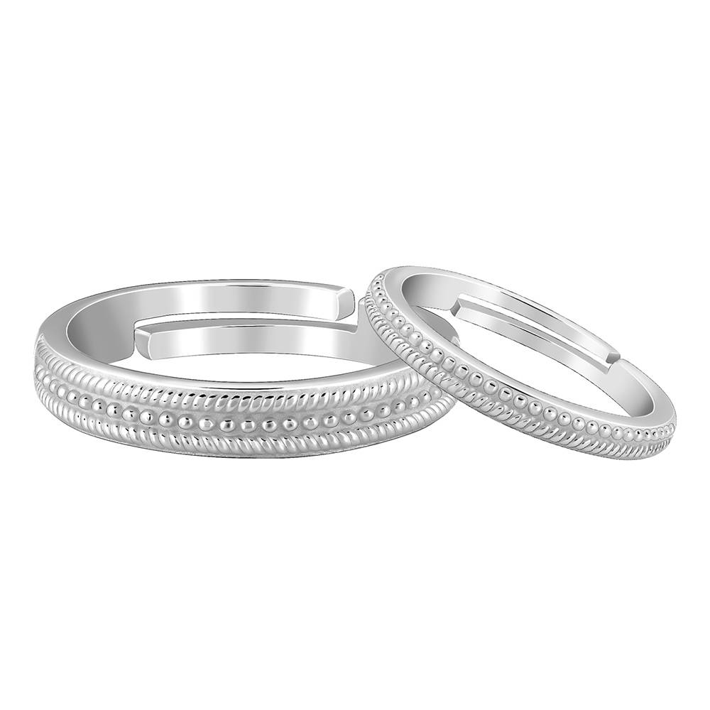 Giva 925 Silver Soulmates Couple Bands, Adjustable | Gifts For Couples| With Certificate Of Authenticity And 925 Stam : R02216