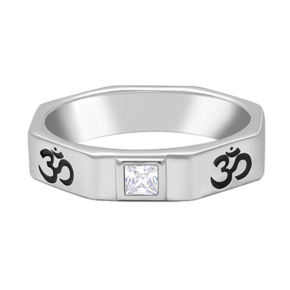 Giva 925 Silver Om Ring For Men,Fixed Size| Gifts For Men And Boys | With Certificate Of Authenticity And 925 Stam : R02231_17
