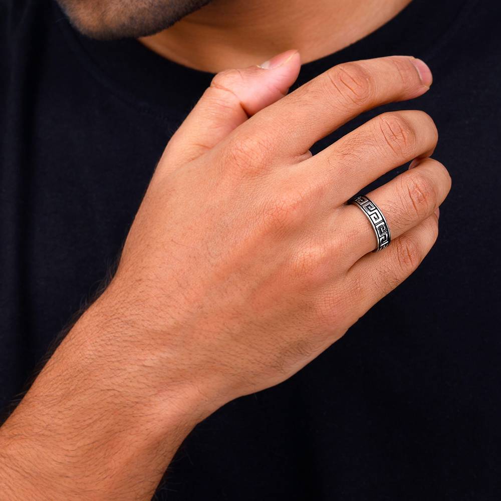 Giva 925 Oxidised Silver Ultimate Drip Ring For Him, | Gifts For Mens And Boys| With Certificate Of Authenticity A : R02233_17