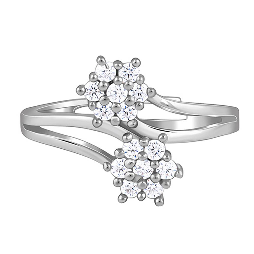 925 Silver Floral Memory Ring,Adjustable : R02242