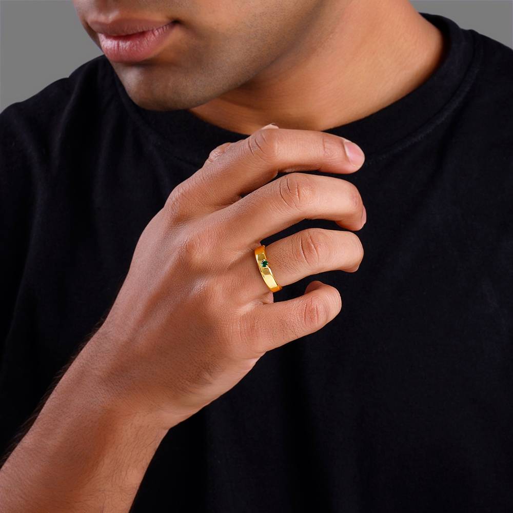 925 Golden Saá¹Ta Ring For Him : R02246_17