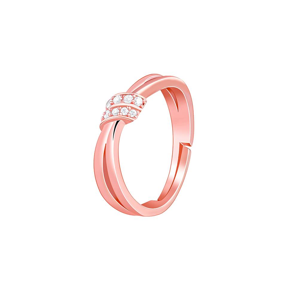 Rose Gold Promise Knot Ring : R02247
