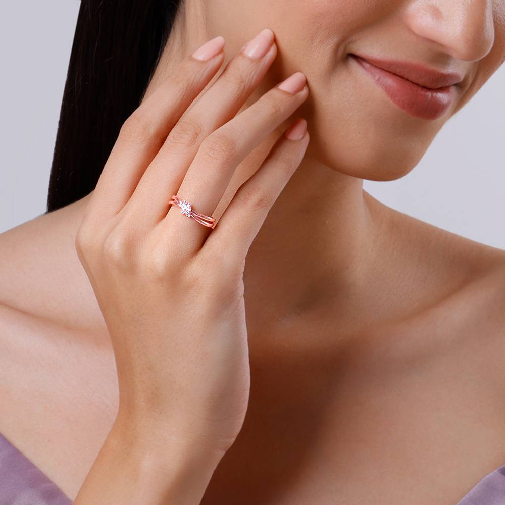 Rose Gold Promise Knot Ring : R02247