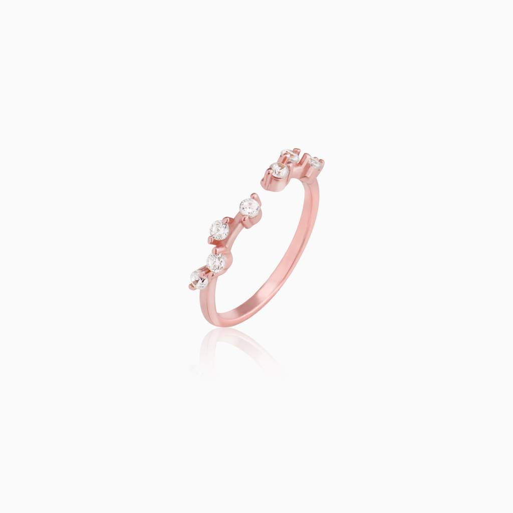 Rose Gold Semi-Encircling Ring : R0224