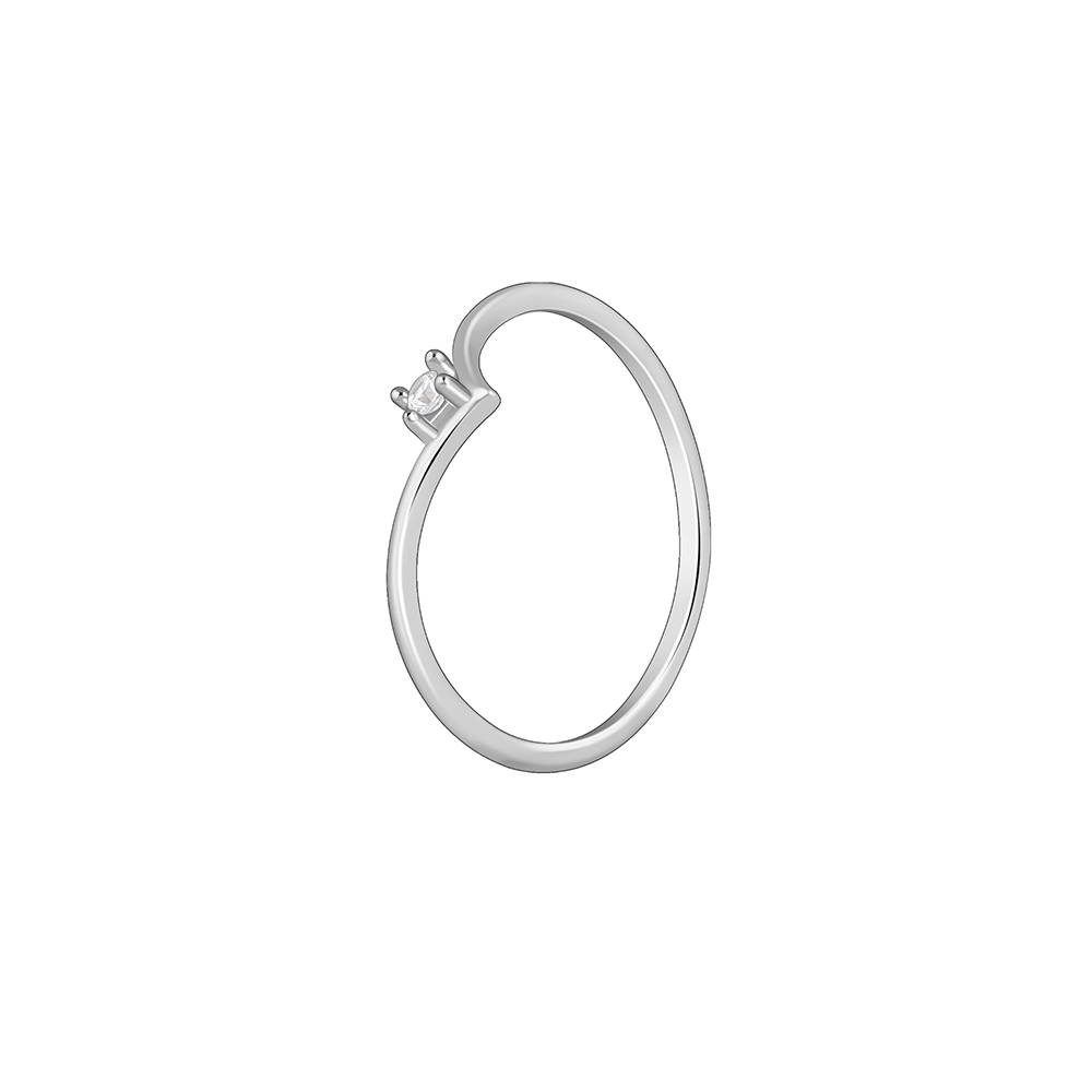 Silver Sparkling V Ring : R02252