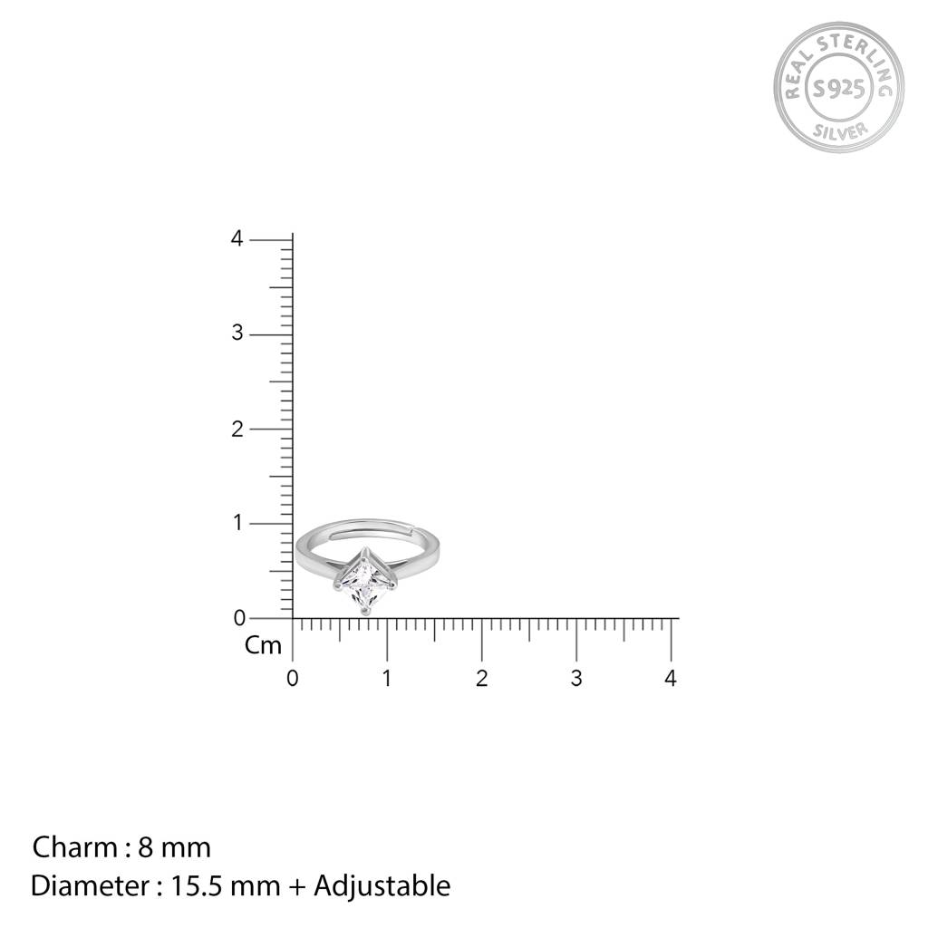 Silver Zircon Ace Ring : R0225