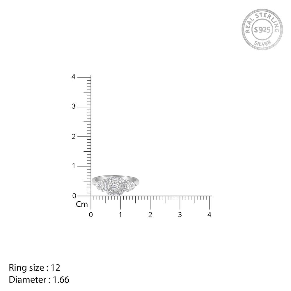 925 Silver Gracious Look Ring,Fixed Size,Indian - 12 : R02270