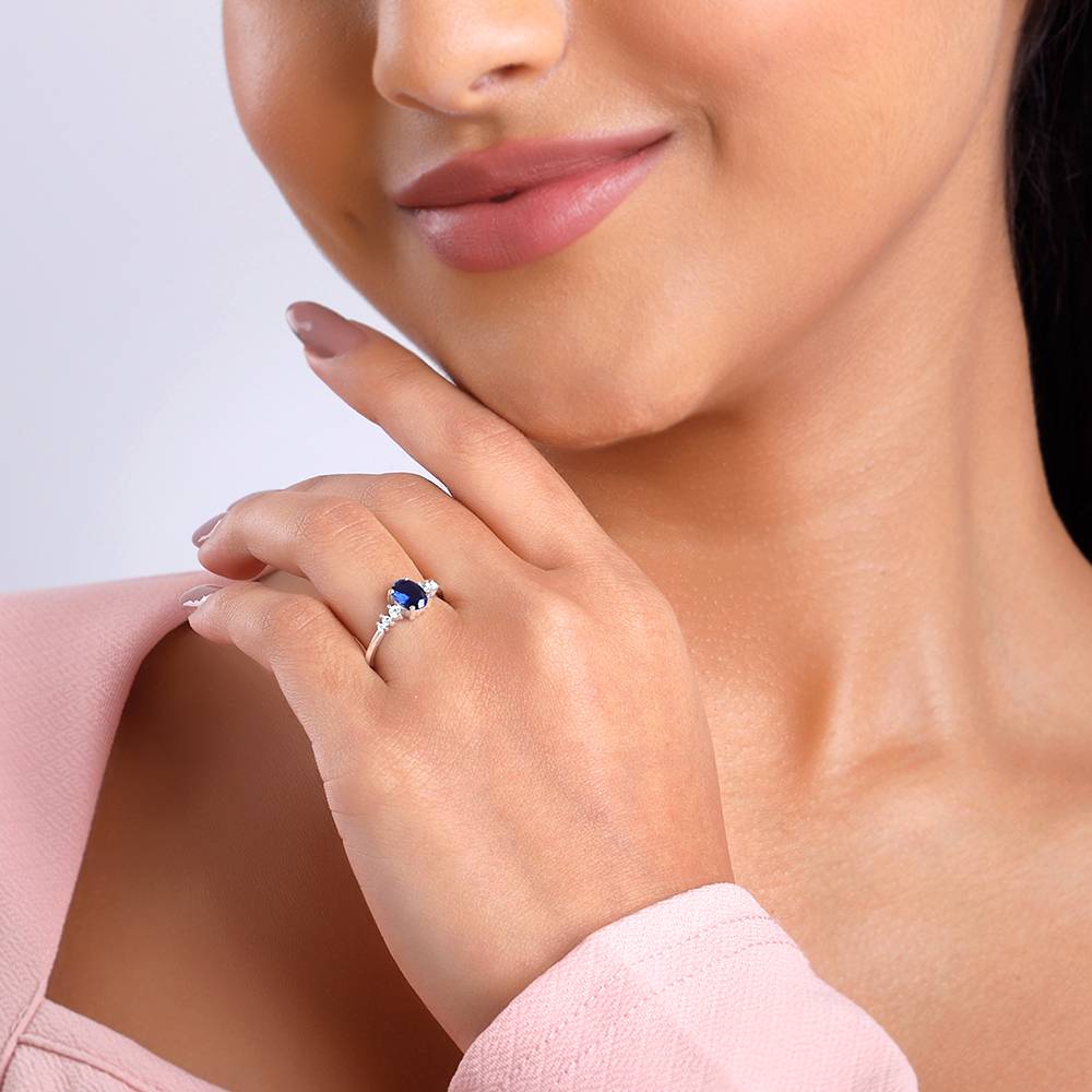 925 Silver Blue Admiring Ring : R02273