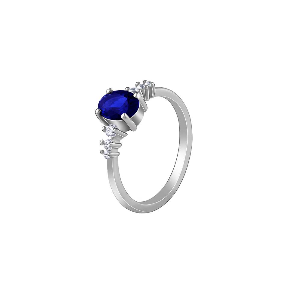 925 Silver Blue Admiring Ring : R02273