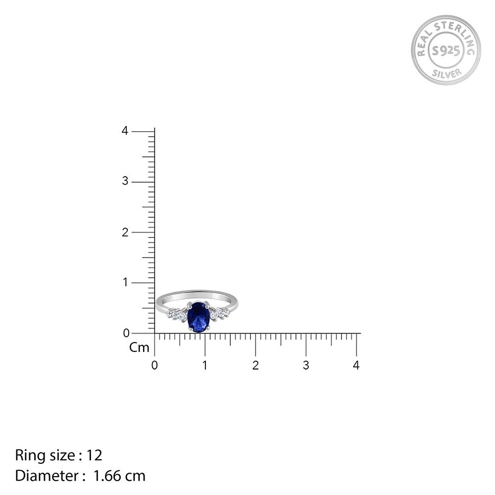 925 Silver Blue Admiring Ring : R02273