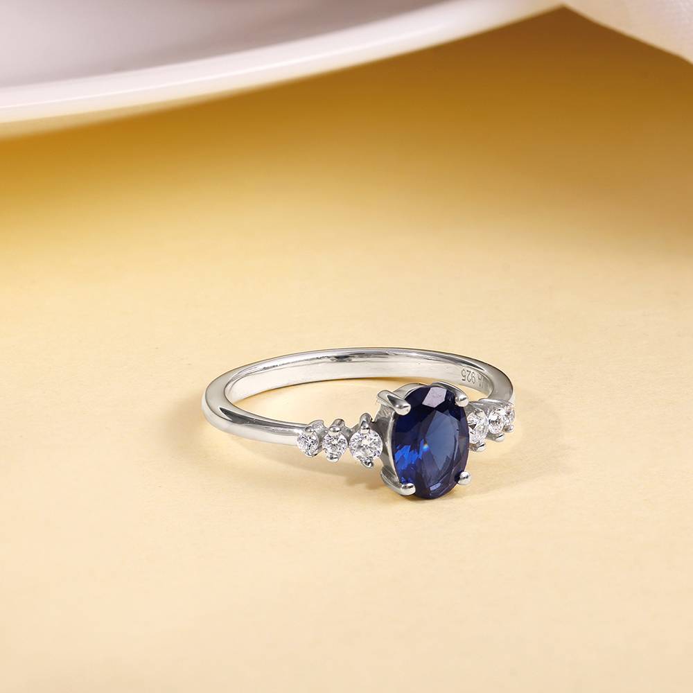 925 Silver Blue Admiring Ring : R02273