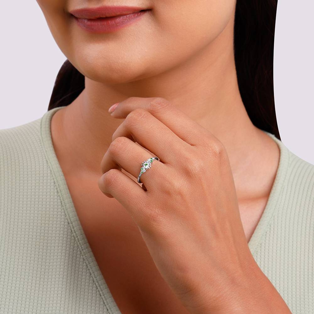 925 Silver Sunflower Ring : R02275