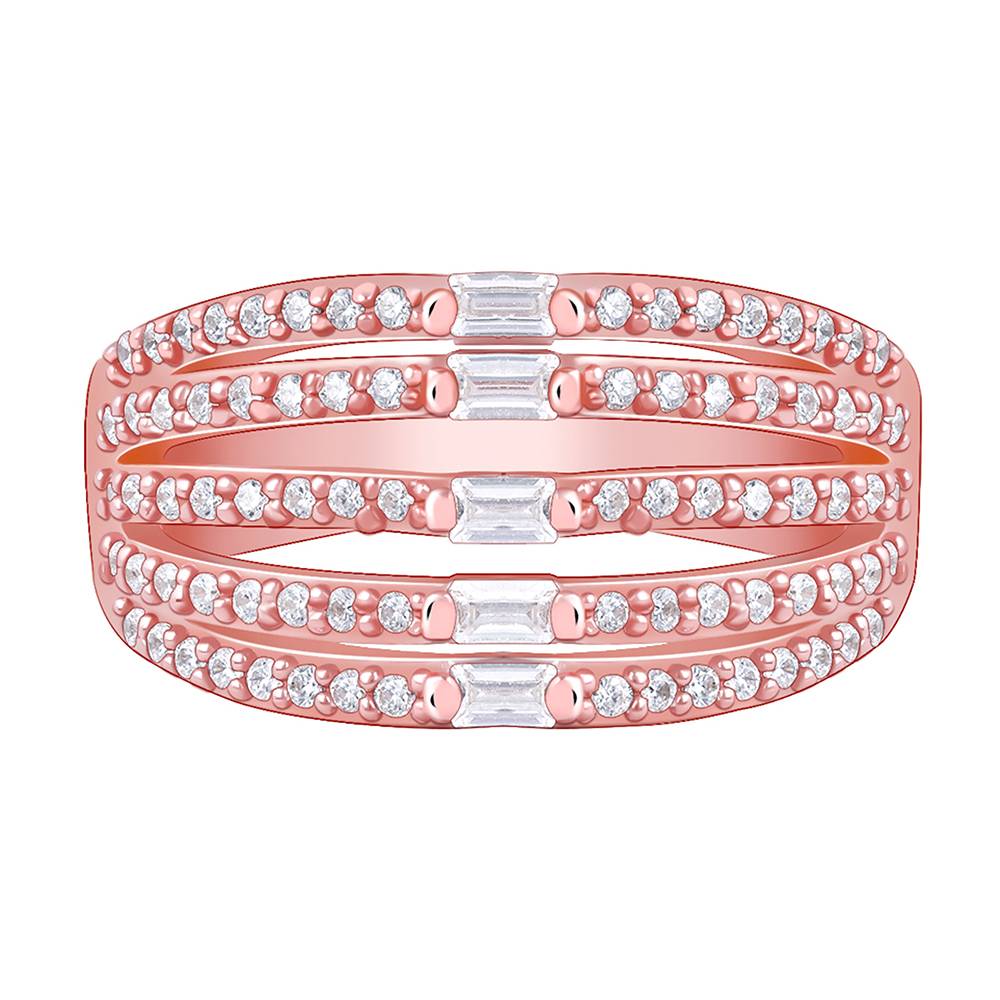 925 Silver Rose Gold Layer Player Ring,Fixed Size, Indian - 12 : R02286