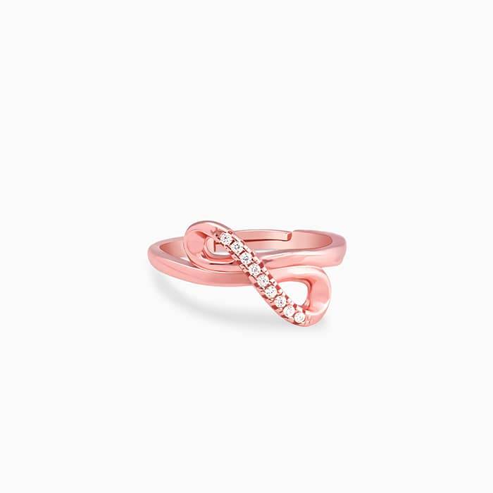 Rose Gold Twist & Turns Zircon Ring : R0228