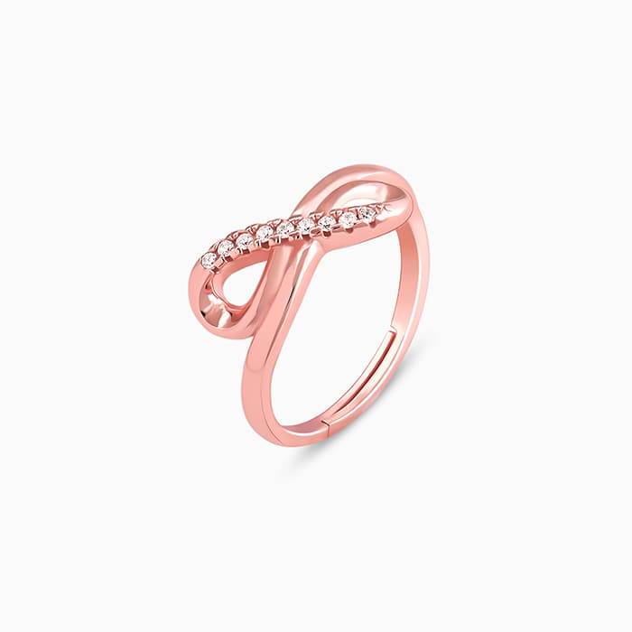 Rose Gold Twist & Turns Zircon Ring : R0228