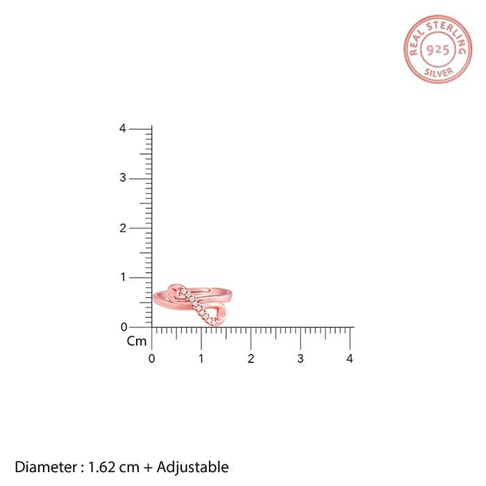 Rose Gold Twist & Turns Zircon Ring : R0228
