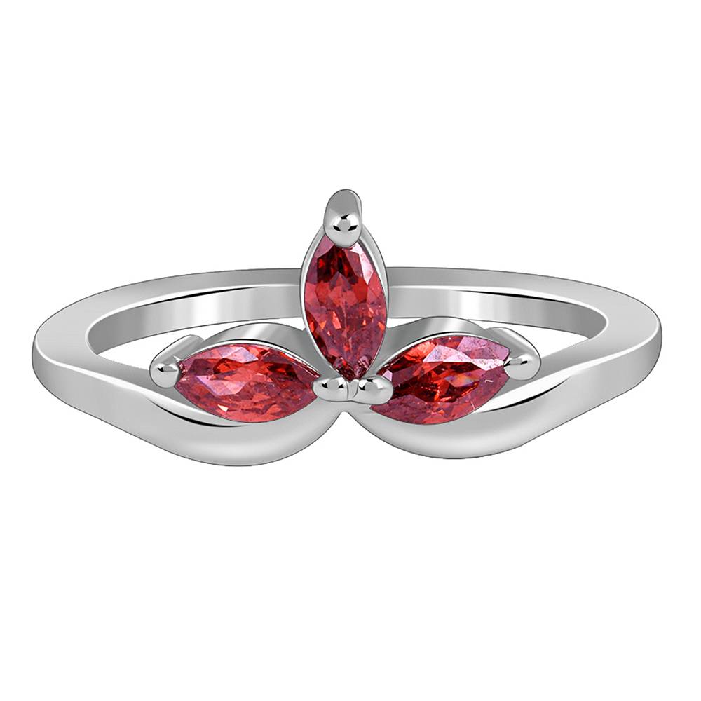 925 Silver Petal Promise Ring,Fixed Size, Indian - 12 : R02291