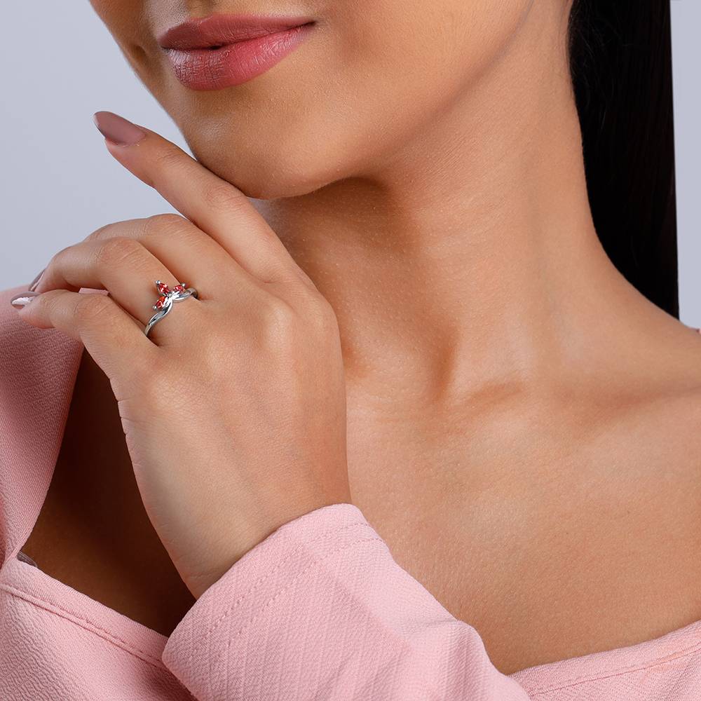 925 Silver Petal Promise Ring,Fixed Size, Indian - 12 : R02291