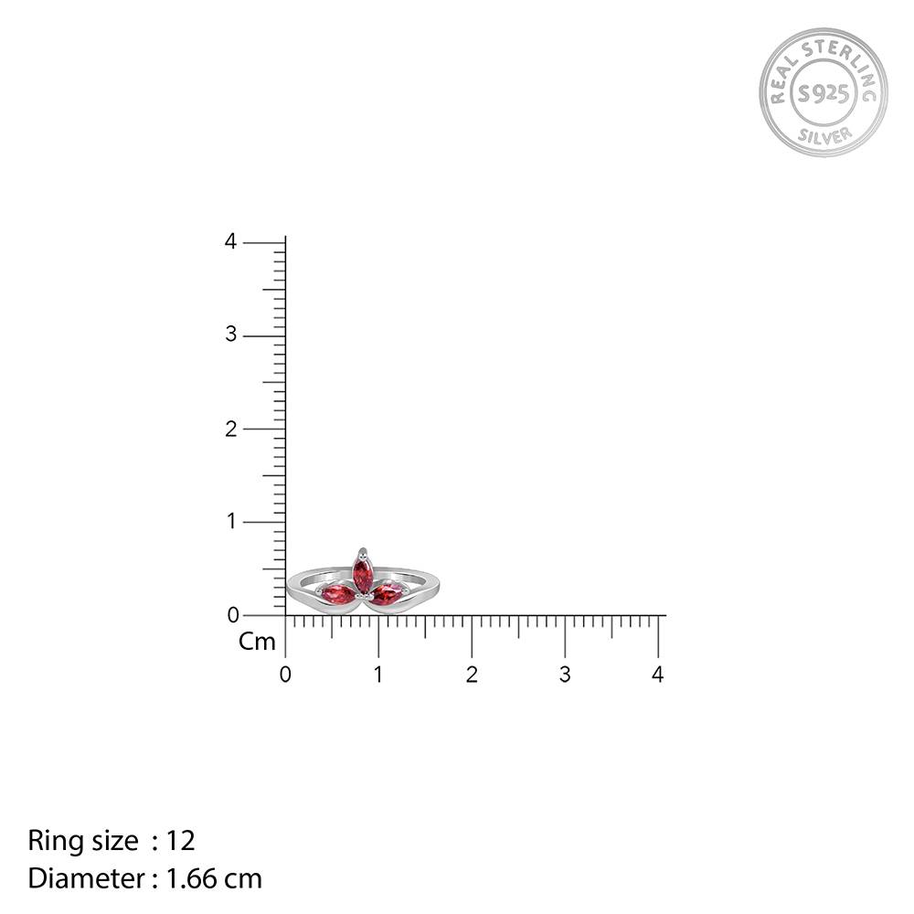925 Silver Petal Promise Ring,Fixed Size, Indian - 12 : R02291
