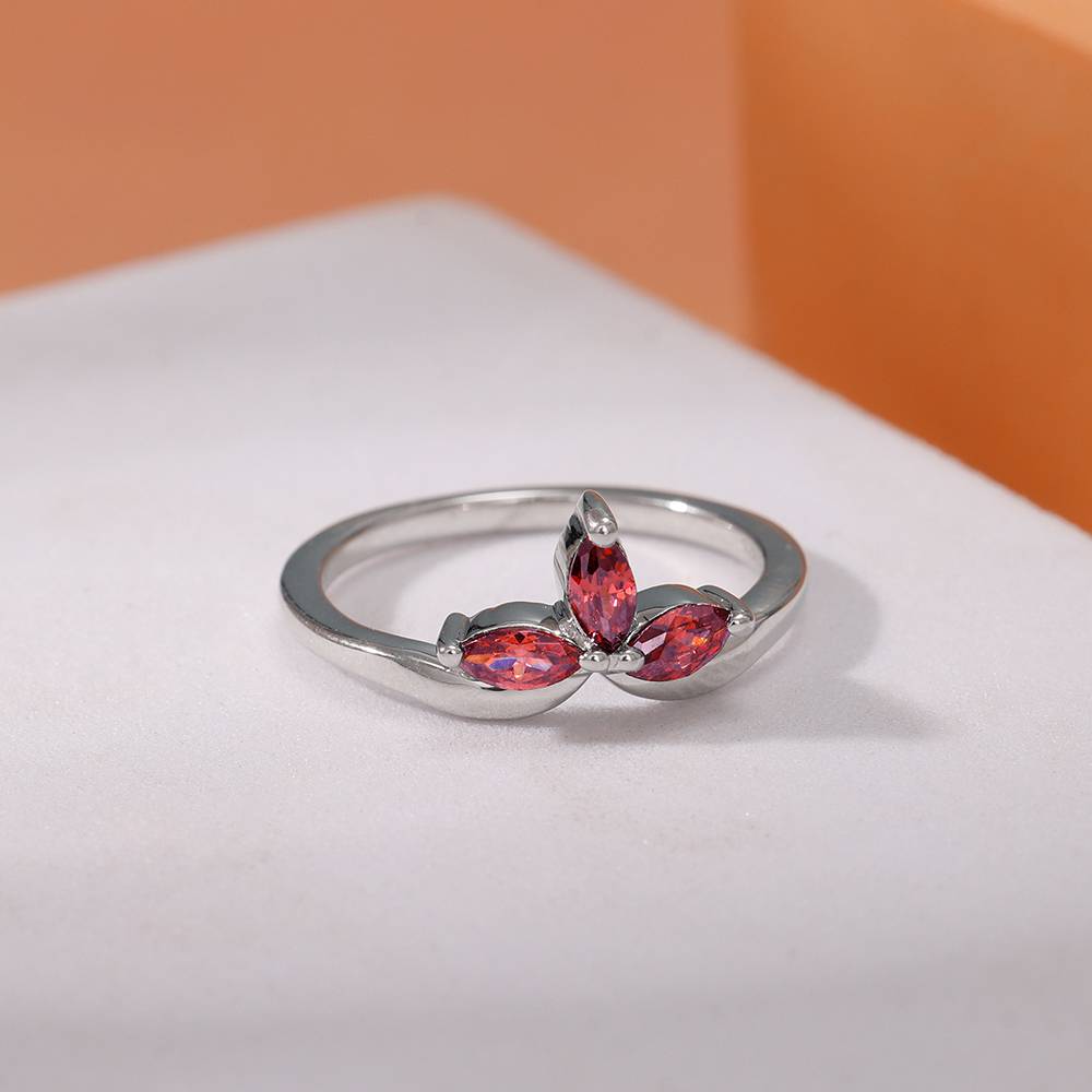 925 Silver Petal Promise Ring,Fixed Size, Indian - 12 : R02291