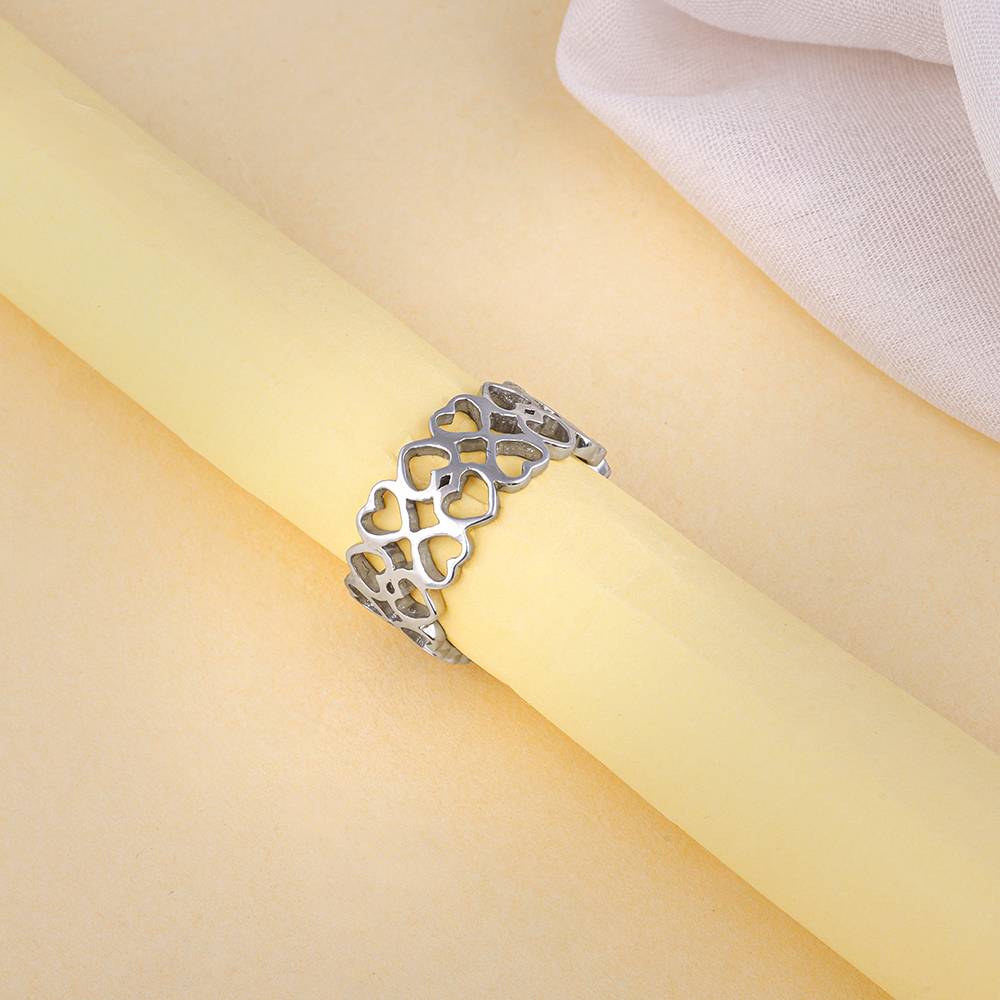 925 Silver Strong Heart Ring,Fixed Size,Indian-12 : R02313