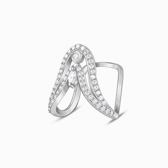 Giva 925 Silver Rekha Vanki Ring,Fixed Size,Indian - 12 : R02330