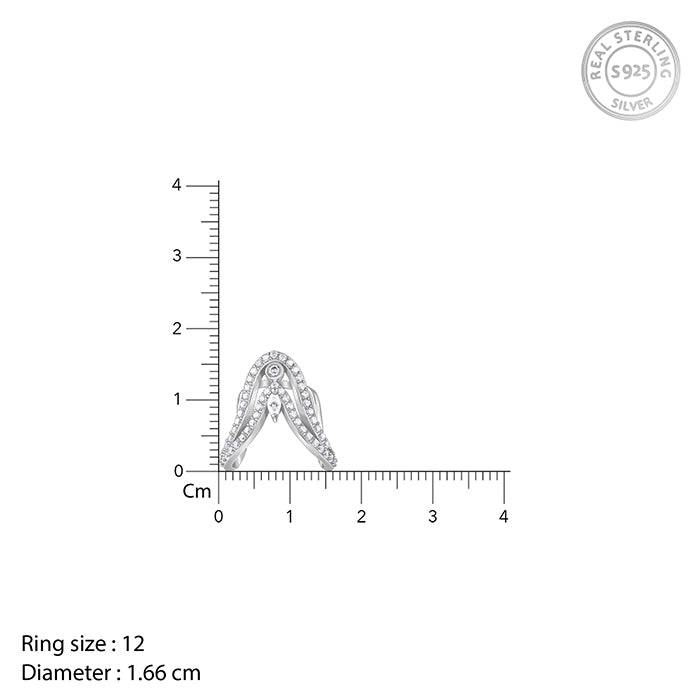 Giva 925 Silver Rekha Vanki Ring,Fixed Size,Indian - 12 : R02330