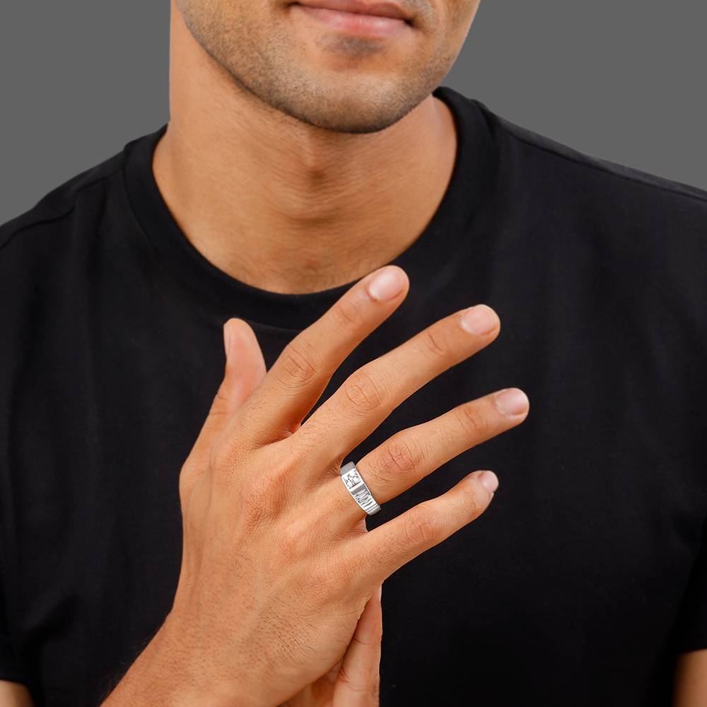 925 Silver Monolith Ring For Him : R02352_17