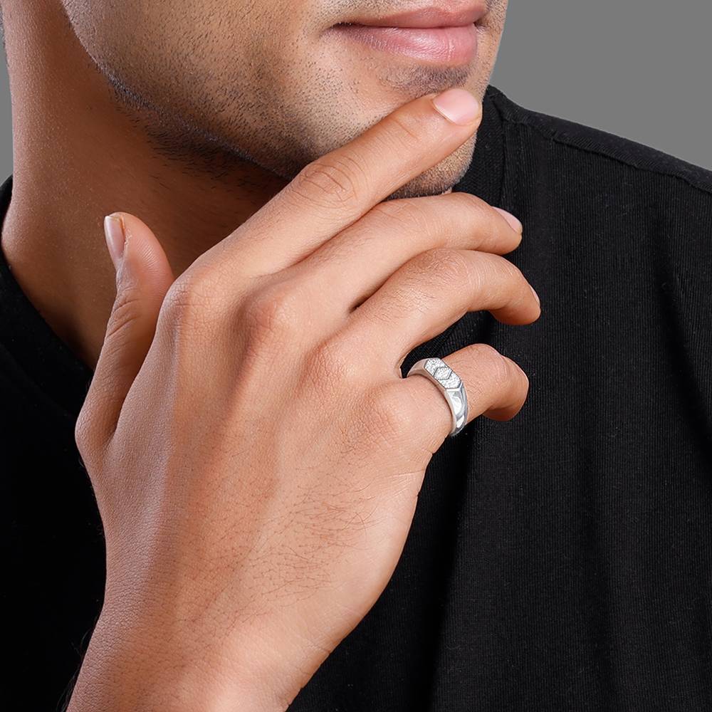 Giva 925 Silver Royal Facet Ring For Him : R02368_17