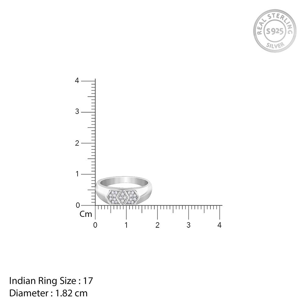 Giva 925 Silver Royal Facet Ring For Him : R02368_17