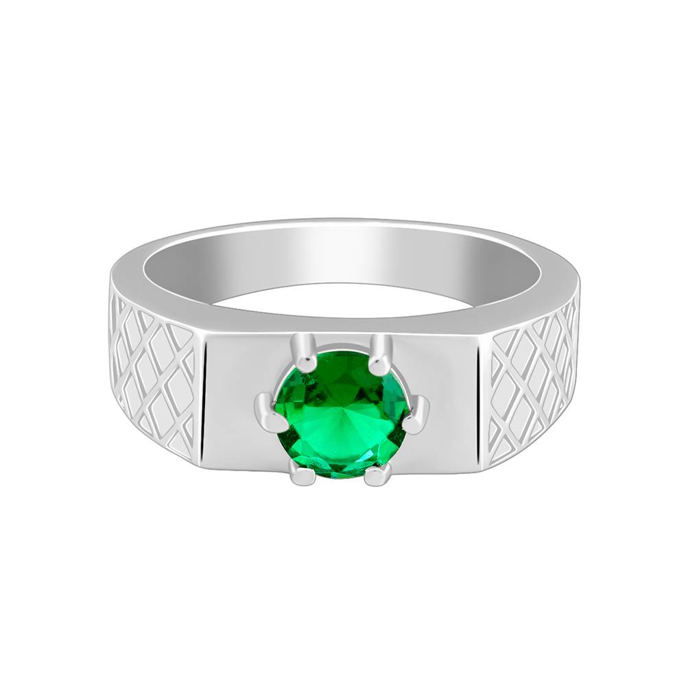 Giva 925 Silver Green Enigma Ring For Him : R02376_17