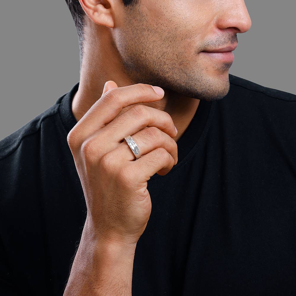 Giva 925 Silver Regal Grid Ring For Him : R02386_17